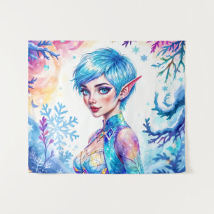 Fantasie ijsplaat winter magische sneeuwvlok kunst wandkleed