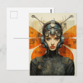 Fantasie Insecte Vrouw Briefkaart (Voorkant / Achterkant)