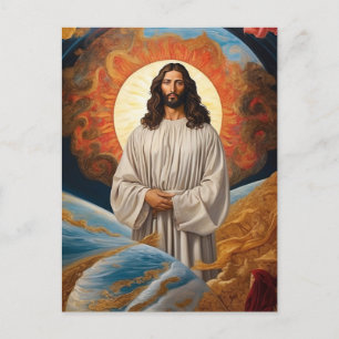 *~* Fantasie Jezus Christus AP50 Universum Aarde Briefkaart