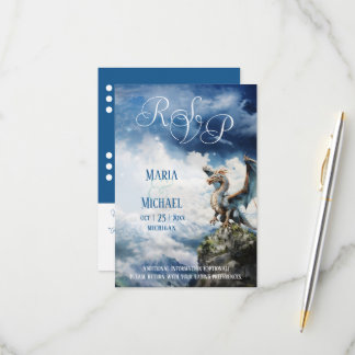 Fantasie Keltische Dragon RSVP-kaart RSVP Kaartje