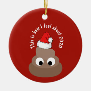 FANTASIE kerstmis 2020 — Ziekenhuis POOP Emoji Keramisch Ornament