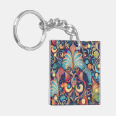 Fantasie kleurrijke goochelaar sleutelhanger (Voorkant Links)