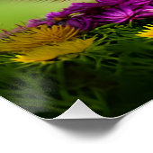 Fantasie Kleurrijke Schattige Eekhoorn met Bloemen Perfect Poster (Hoek)