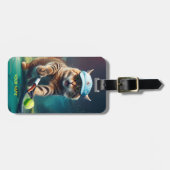 Fantasie Leuke Kat Spelen Tennis Bagagelabel (Voorkant horizontaal)