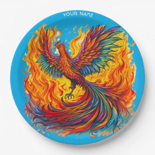 Fantasie Leuke Rising Phoenix Flames Papieren Bordje