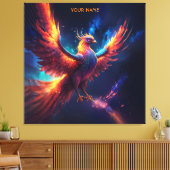 Fantasie Leuke Vivid Rising Phoenix Canvas Afdruk (Insitu (Woonkamer))