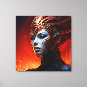 Fantasie magische kunst vrouw canvas afdruk