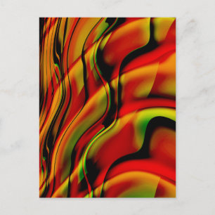 Fantasie met rode fijne fractale kunst briefkaart