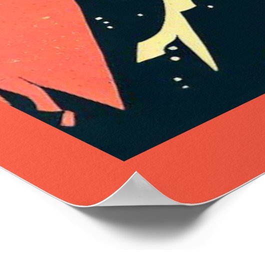 Fantasie middeleeuws kasteel - houtsnede 4 poster (Hoek)