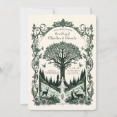 Fantasie Middeleeuwse gravure Kunst Bruiloft Kaart (Voorkant)