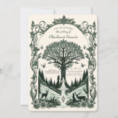 Fantasie Middeleeuwse gravure Kunst Bruiloft Kaart (Voorkant)