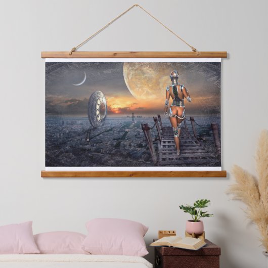 Fantasie Model Vrouw Maan Star Space Walker Hangend Wandkleed (Slaapkamer)