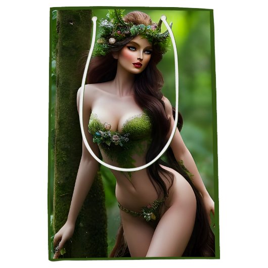 Fantasie Mooi Bos Fairy Decoupage Medium Cadeauzakje (Voorkant)