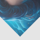 Fantasie Mooie Blauwe Zeemeermin Decoupage Tissuepapier (Detail)