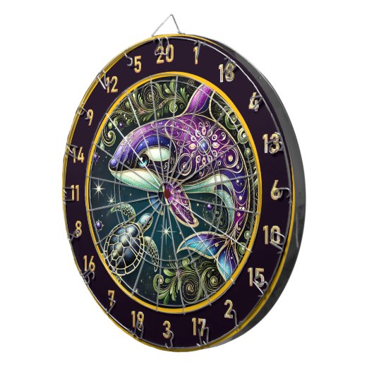 Fantasie Orka Turtle Dartboard Wall Art Dartbord (Voorkant Rechts)