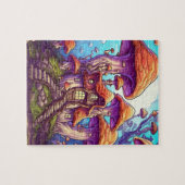 Fantasie Paddestoel huis Puzzel (Horizontaal)