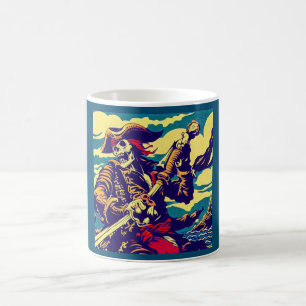 Fantasie Pirate Anime - Woodcut 1 Koffiemok