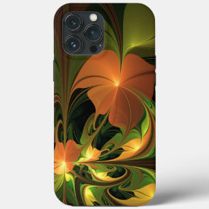 Fantasie Plant Abstract Groen Roest Bruin Fractal iPhone 13 Pro Max Hoesje