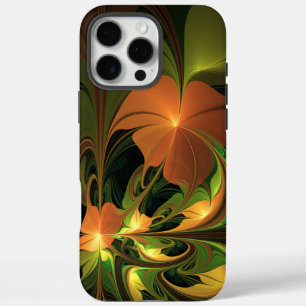 Fantasie Plant Abstract Groen Roest Bruin Fractal iPhone 16 Pro Max Hoesje