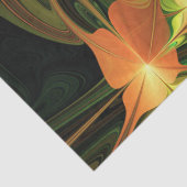 Fantasie Plant Abstract Groen Roest Bruin Fractal Tissuepapier (Detail)