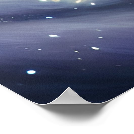 Fantasie pluizig witte kat poster (Hoek)