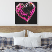 Fantasie Plume Agaat Hart Canvas Print (Insitu (Slaapkamer))