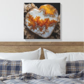 Fantasie Plume Agaat Hart Canvas Print (Insitu (Slaapkamer))
