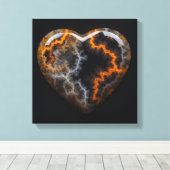 Fantasie Plume Agaat Hart Canvas Print (Insitu (Houten vloer))