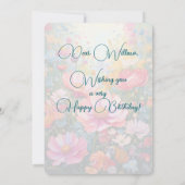 Fantasie Roze Bloementuin Verjaardag Kaart (Achterkant)