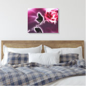 Fantasie Roze Roos Bloemen Gewikkeld Canvas Afdruk (Insitu (Slaapkamer))