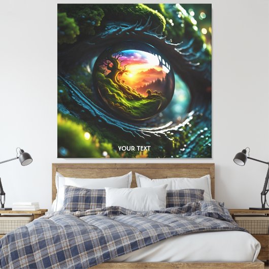 Fantasie Schattige Dragon Landscape Eye Canvas Afdruk (Insitu (Slaapkamer))
