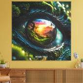 Fantasie Schattige Dragon Landscape Eye Canvas Afdruk (Insitu (Woonkamer))