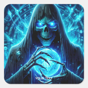 Fantasie Schattige Hood Blue Eyes Vierkante Sticker