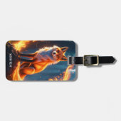 Fantasie Schattige levendige Fox Fire Forest Bagagelabel (Voorkant horizontaal)