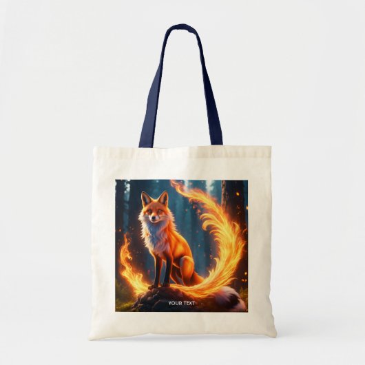 Fantasie Schattige levendige Fox Fire Forest Tote Bag (Voorkant)