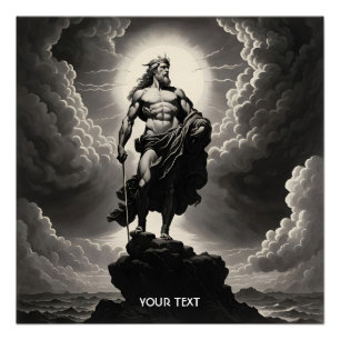 Fantasie Schattige levendige griekse godenwolken Perfect Poster