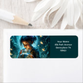 Fantasie Schattige Meisje Jar Fireflies Etiket (Insitu)