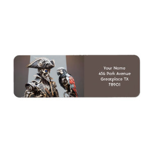 Fantasie Schattige Parrot Cyborg Pirate Etiket