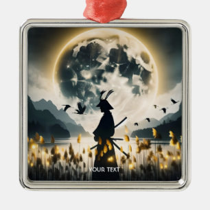 Fantasie Schattige Samurai Reeds Moon Metalen Ornament