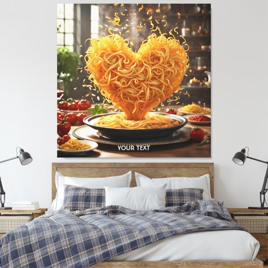 Fantasie Schattige Spaghetti Heart Bord Canvas Afdruk (Insitu (Slaapkamer))