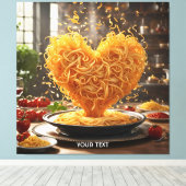 Fantasie Schattige Spaghetti Heart Bord Canvas Afdruk (Insitu (Houten vloer))