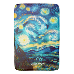 Fantasie Schattige Van Gogh geïnspireerd Badmat