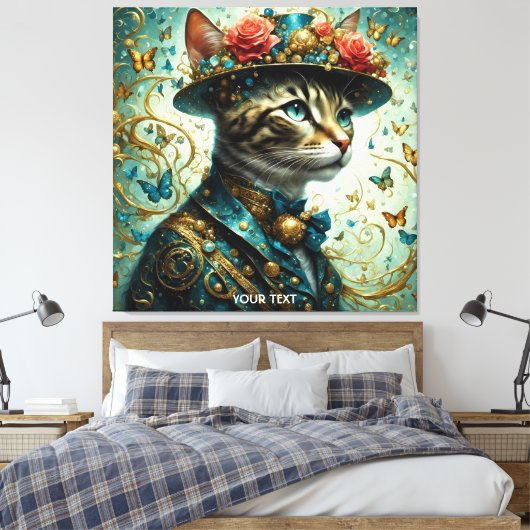 Fantasie Schattige Vivid Cat Pet Canvas Afdruk (Insitu (Slaapkamer))