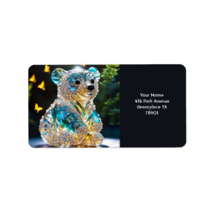Fantasie Schattige Vivid Glass Blue Beer Etiket