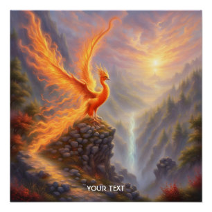 Fantasie Schattige Vivid Lake Phoenix Fire Perfect Poster