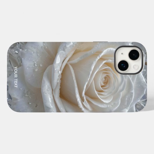 Fantasie Schattige Witte Rose Drops Case-Mate iPhone Case (Achterkant (horizontaal))
