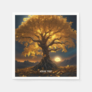 Fantasie Schattige Yellow Tree Moon Servet