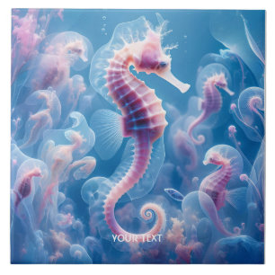 Fantasie Schattige Zee Seahorse Planten Tegeltje