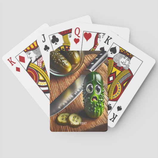 Fantasie Schattigee augurken Board Jar Pokerkaarten (Achterkant)