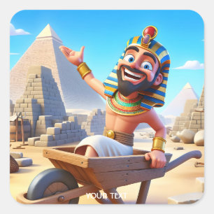 Fantasie Schattigee farao piramides Egypte Vierkante Sticker